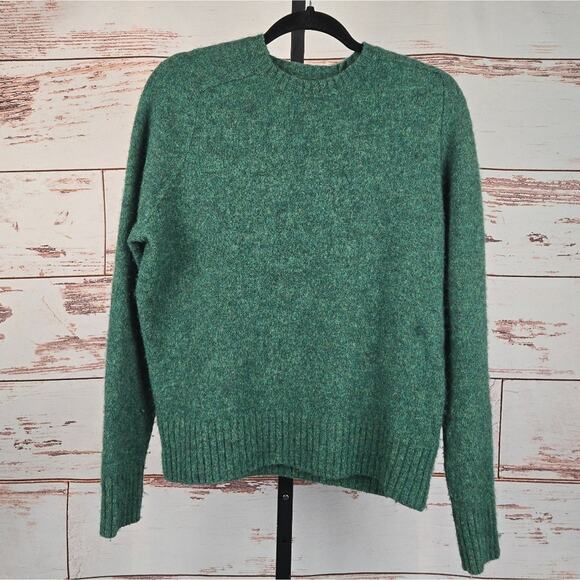 J. Crew Men's Brushed Wool Crewneck Sweater Green Size Medium - Picture 1 of 7